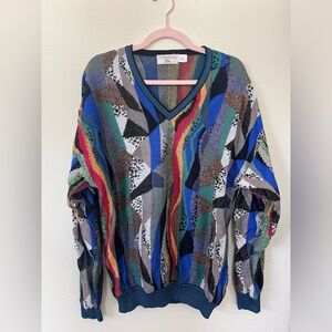 Vintage St Croix Straus Multicolor Grandpa Sweater